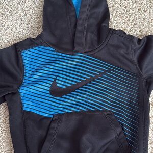 Nike Black and Blue Striped Hoodie